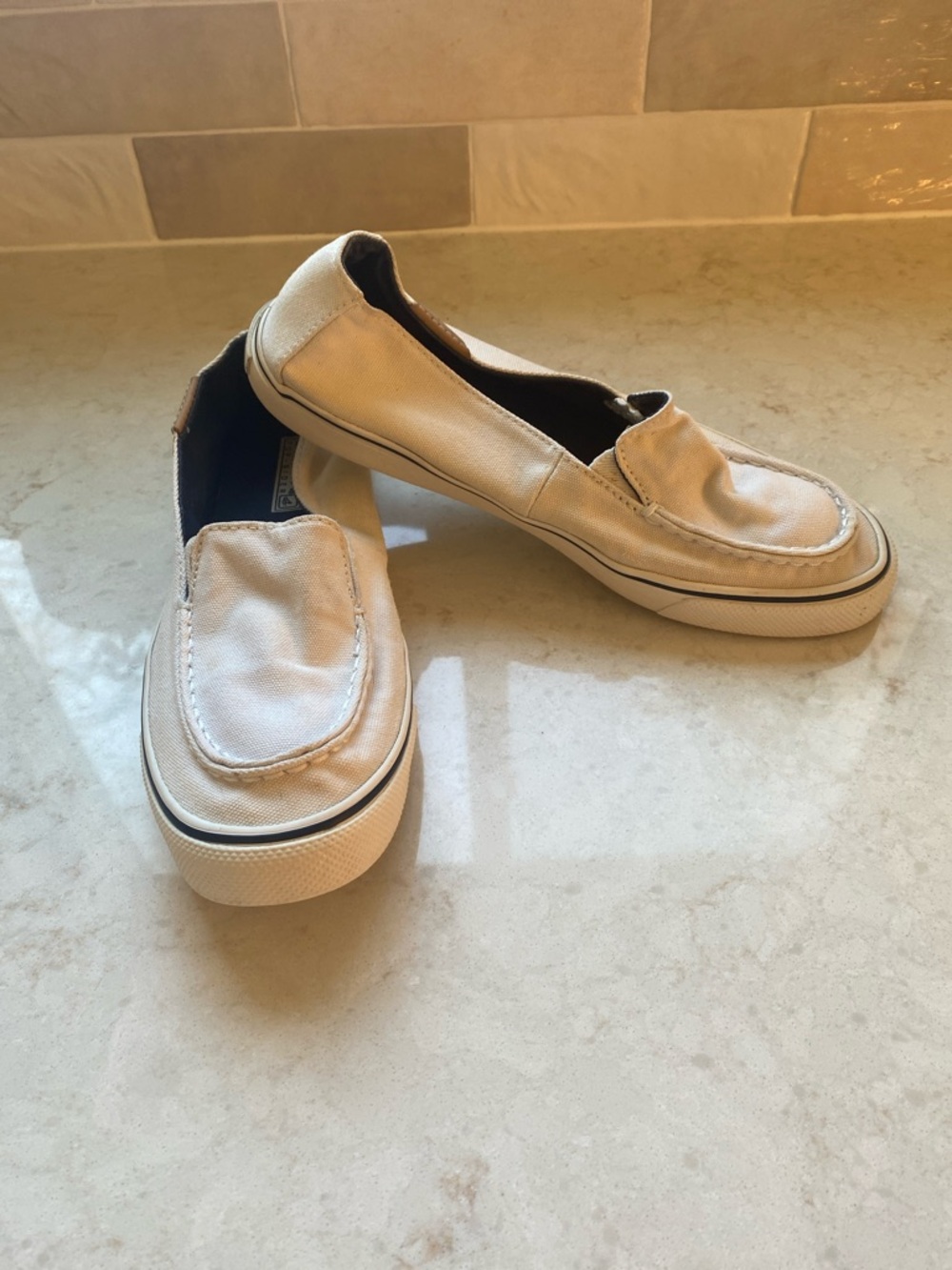 Sperry Top Sider Slip-On Canvas Sneakers in White